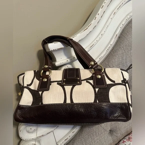 Auth Coach Vintage 65th Anniversary Legacy Mandy Brown and Cream Sign. Satchel! - Picture 5 of 10